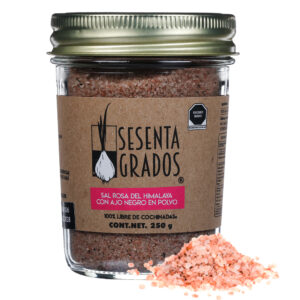 Sal rosa del Himalaya con ajo negro en polvo